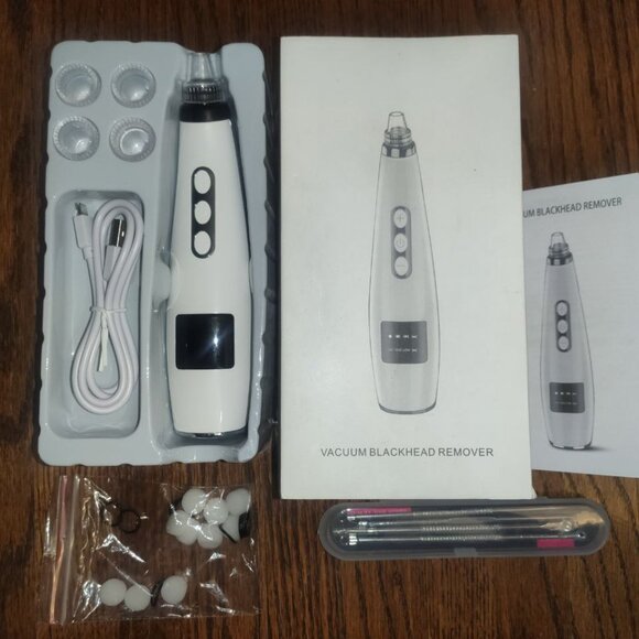 USB Pore Blackhead Remover Vacuum + Steel Blackhead Remover Pimple Popper Tool - Picture 15 of 15